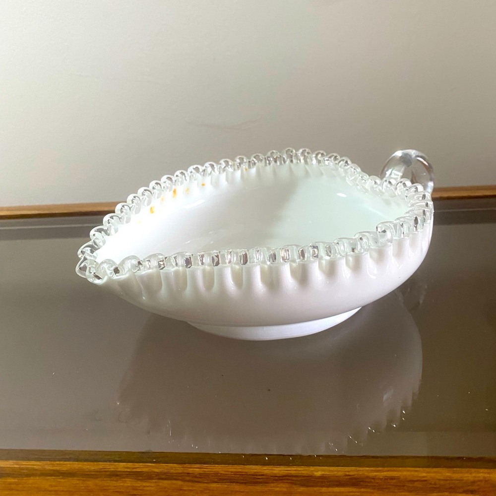 Fenton Silver Crest “Silvercrest” Leaf\ Heart Candy Dish